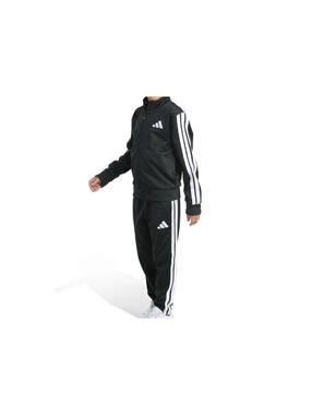 Adidas Track Jacket And Pants Set 3 Stripe Black Boys Size 6 Pockets NWT